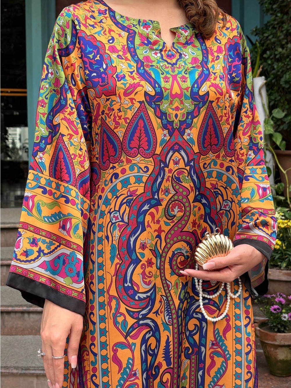 Elegant Multicolor Satin/Silk Kaftan-Kurta (Fixed Price)